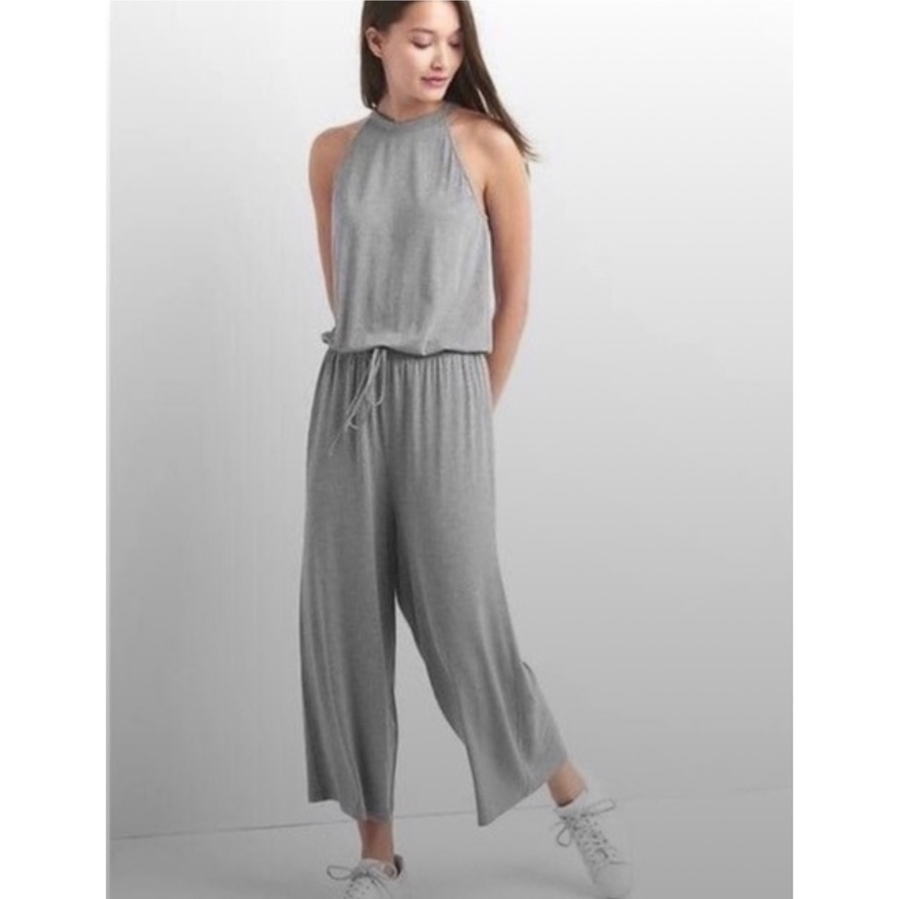 GAP Sleeveless Gray Halter Jumpsuit